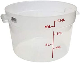 Cambro Camware Bundle 6 &12 Quart Translucent Round Food Storage Containers with Lids