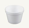Dart 4J6, 4-Ounce Customizable White Foam Cold And Hot Food Container with White Plastic Flat Vented Lid, Dessert Ice-Cream Yogurt Cups, Sauce Dressing Containers with Matching Covers