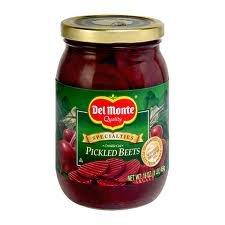 Del Monte Crinkle Cut Pickled Beets 16oz Glass Jar (4)