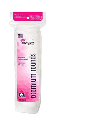 Pack of 12 - Swisspers Premium Products Hypoallergenic 100% Cotton Rounds, 100 count