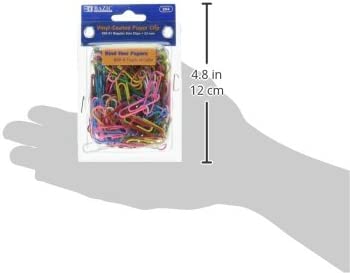 Image of BAZIC No.1 Regular Color Paper Clips, 33 mm, Assorted, 200 Per Pack