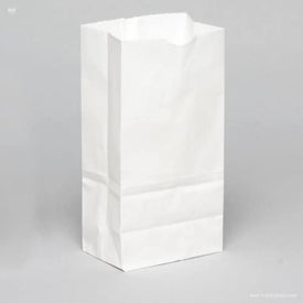 4 lb. Recycled White Paper Bag - 500 per pack
