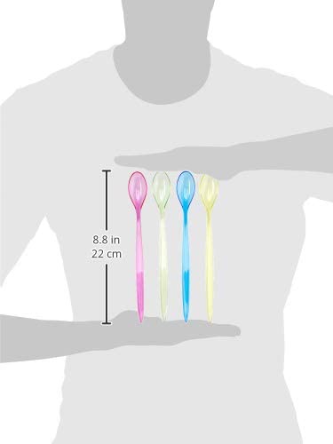 Chef Craft Set of 8 Iced Tea, Cocktail and Milkshakes Spoons, Silver