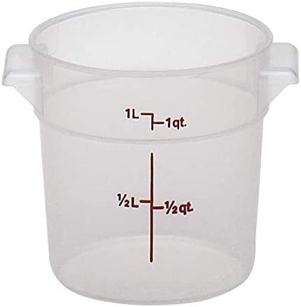 Image of Cambro 1 Quart Round Food Storage Containers, Translucent with Lids Bundle (2 Containers, 2 Lids)