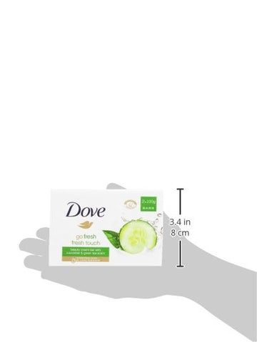 Dove:"Go Fresh" Fresh Touch Beauty Cream Bar with Cucumber & Green Tea Scent 3.5 Ounces (100g) Bars (Pack of 2) [ Italian Import ]