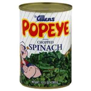 Allens, Popeye Chopped Spinach, 13.5oz Can (Pack of 6)