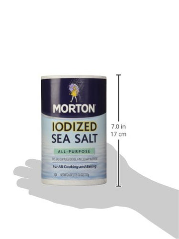 Image of Morton Salt Iodized Sea Salt, 26 oz