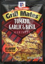 McCormick Grill Mates Tomato, Basil & Garlic Marinade, .87 Oz. Packet (4 Pack)