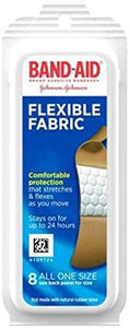 BAND-AID Flexible Fabric Bandages One Size Travel Pack, 8 Each (Pack of 6)