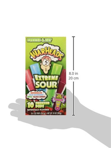 Image of Warheads Extreme Sour Freezer Pops Freeze and Eat 10 Pops Pack of 2