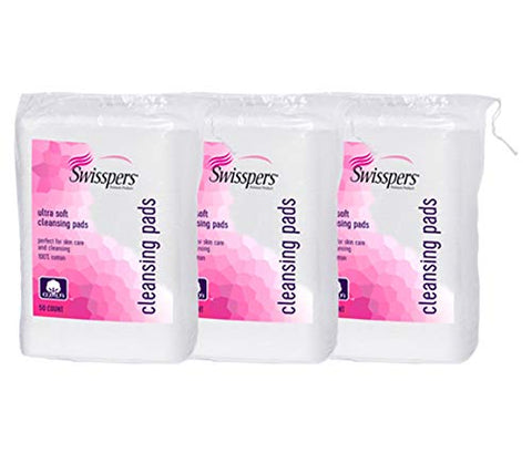 Image of Swisspers Premium Ultra Soft Facial Cleansing Cotton Pads, 50 Each (Pack of 3)
