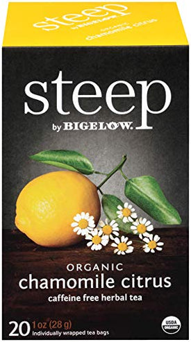 Bigelow 17707 steep Tea, Chamomile Citrus Herbal, 1 oz Tea Bag, 20/Box