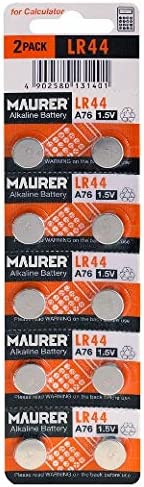 Maxell LR44 (A76) Batteries, 10 Count