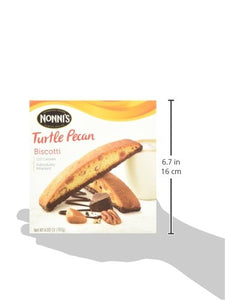 NONNI'S Biscotti Turtle Pecan 6.88 Oz. Box of 8 Individually Wrapped Biscotti (2 Pack)