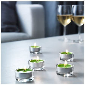 IKEA SINNLIG Scented tealight, Crisp Apple, Green
