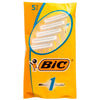 Bic Disposable Razor Shavers Normal Single Blade 5Count (Pack of 6)
