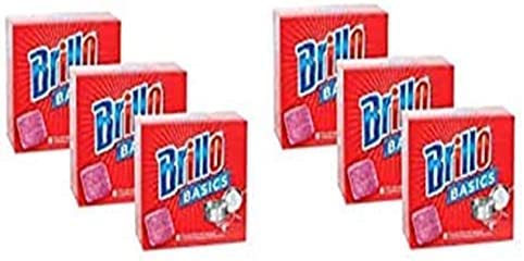 Brillo Basics Steel-Wool Soap Pads, 8-ct. Boxes - Pack of 6