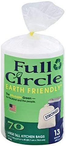 Image of Full Circle - Recycling Tall Kitchen Trash Bags, 13 Gallon (70 Count) - Made in USA