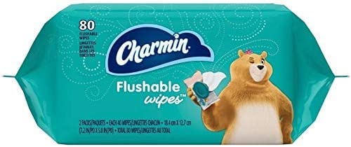 Charmin Flushable Wipes Refill, Twin Pack, 80 ea (Pack of 2)