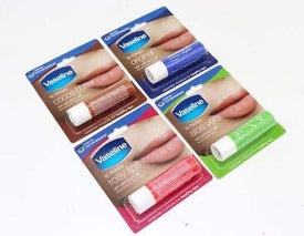 Vaseline Lip Therapy Stick with Petroleum Jelly (Original, Aloe Vera, Rosy Lips, Cocoa Butter)- 4pk