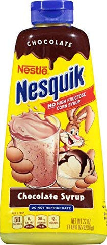 Image of Nesquik Chocolate and Strawberry Syrup, 22oz (Pack of 2 bottles)