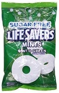Lifesavers Sugar Free Wint O Green Mints Hard Candy (Pack of 4) 2.75 oz Bags