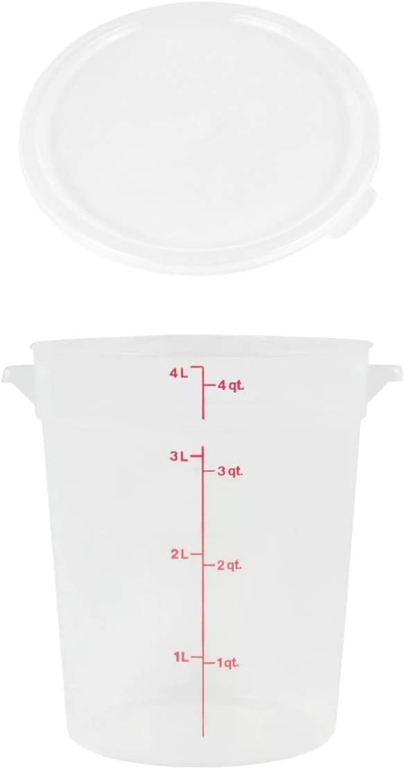 Cambro RFS4PP190 4 Qt. Translucent Round Storage Container with RFSC2PP190 Translucent Lid