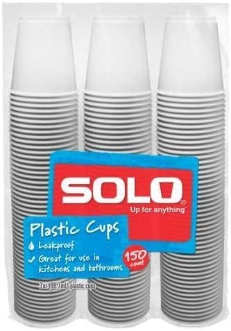 Solo 3-Ounce Plastic Bathroom Cups, 150-Count Package (150)