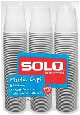 Solo 3-Ounce Plastic Bathroom Cups, 150-Count Package (150)