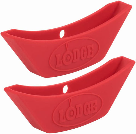 Image of Lodge ASAHH41 Silicone Assist Handle Holder, Red (2-Pack)