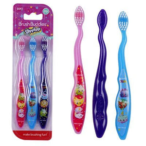 Brush Buddies Shopkins Kids' Toothbrush 3-Pack - Soft