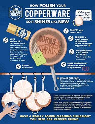 Bar Keepers Friend Powder Cleanser (12 oz) -Multipurpose Cleaner & Stain Remover - Bathroom, Kitchen & Outdoor Use - for Stainless Steel,Copper,Brass,Ceramic,Porcelain,Bronze,Aluminum Cookware