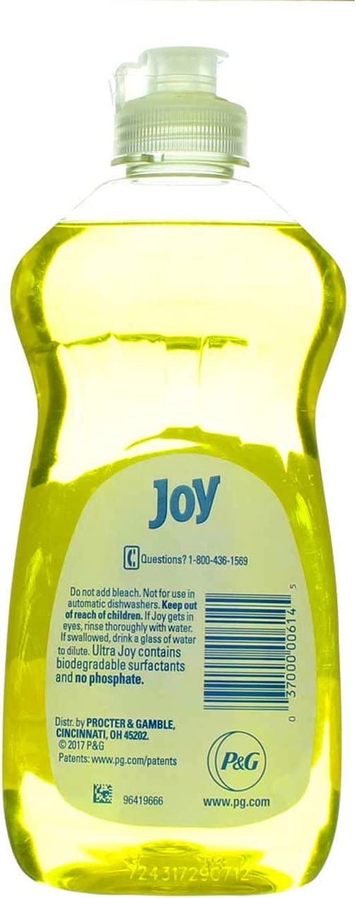 Joy Ultra Dishwashing Liquid, Lemon Scent 12.60 oz (Pack of 8)