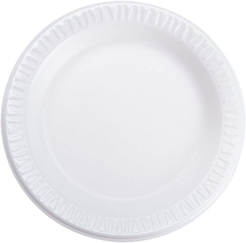 Image of Dart 6PWC 6" Foam Plate, White Color, Concorde Non-Laminated Foam Dinnerware