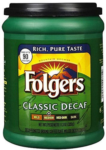Image of Fresh Taste of Folgers Coffee, Classic Decaf Ground Coffee, Medium Flavor, 11.3 Oz Canister