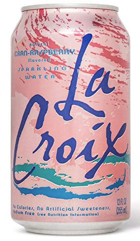 Image of La Croix Crans Raspberry Naturally Essenced Flavored Sparkling Water, 12 oz Can (Pack of 15, Total of 180 Oz)