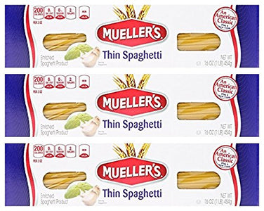 Mueller's Thin Spaghetti Pasta, 16 oz (Pack of 3)