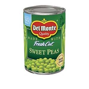 Del Monte Non-GMO Fresh Cut Sweet Peas w/ Natural Sea Salt 15 oz. (425g) cans (6 Pack)