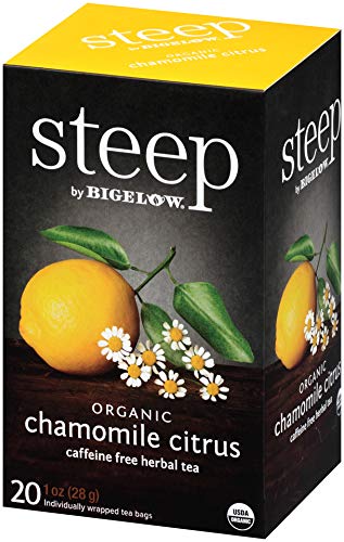 Bigelow 17707 steep Tea, Chamomile Citrus Herbal, 1 oz Tea Bag, 20/Box