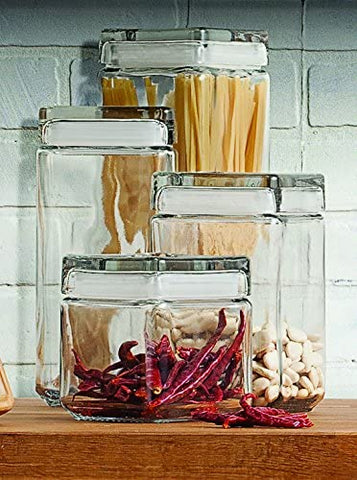 Image of Anchor Hocking Stackable Jars with Glass Lid, Set of 2
