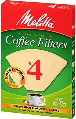 Image of MELITTA INC Melitta 624412#4 Natural Brown Cone Coffee Filters, CT