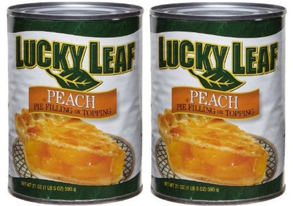 Lucky Leaf Premium Peach Pie Filling or Topping (Pack of 2) 21 oz Cans