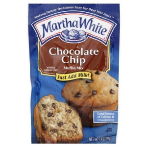 Martha White, Chocolate Chip Muffin Mix, 7.4oz Bag (Pack of 4)