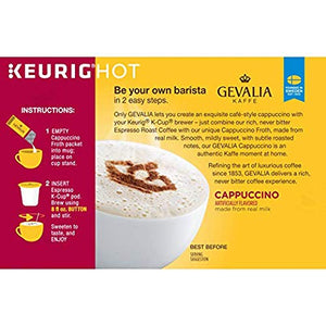 Gevalia Cappuccino Keurig K Cup Pods with Froth Packets (18 Count, 3 Boxes of 6)