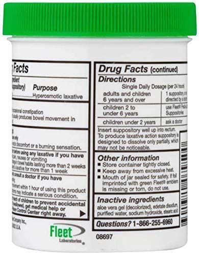 Fleet Adult Glycerin Suppositories 50-Count (2-Pack)