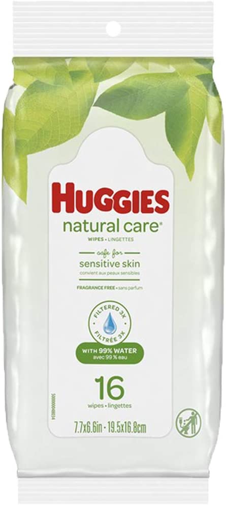 Huggies Natural Care Fragrance Free Baby Wipes 16 Count (6 Pack)