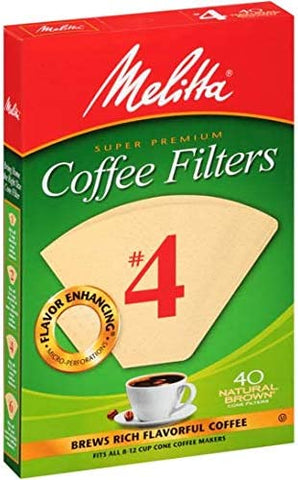 Image of MELITTA INC Melitta 624412#4 Natural Brown Cone Coffee Filters, CT