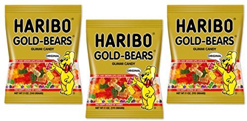 Haribo Original Gold-Bear Gummi Candies 4oz. Bags (Pack of 3)