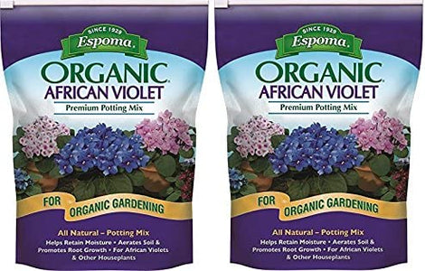 Espoma AV4, Organic African Violet Potting Mix, 4-Quart (2 Packs of 4-Quart)