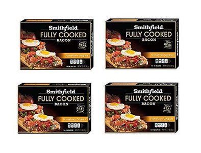 Smithfield Bacon, Fully Cooked, Ready-to-Eat 12 Slices(4 Pack)